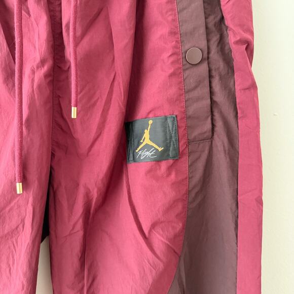 Jordan Flight Burgundy Nylon Track Pants Windbreaker Joggers S Retro Streetwear - Picture 4 of 8